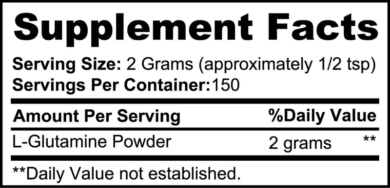 Pure L Glutamine Powder Muscle Recovery Gut Health Support