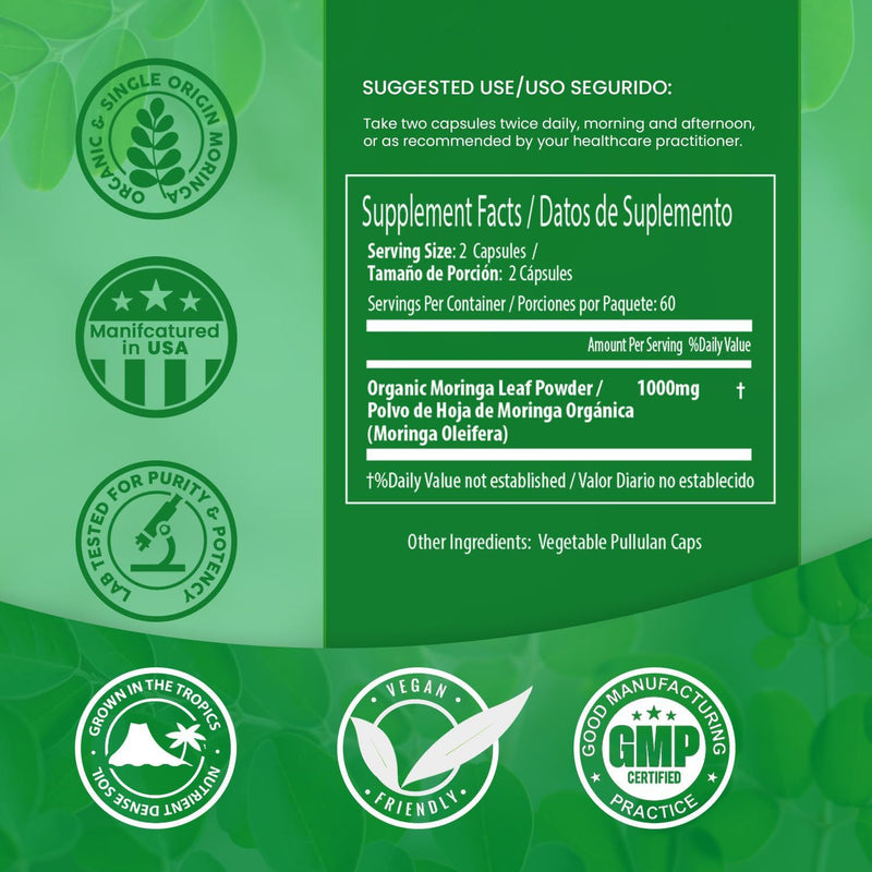 Moringa Capsules Horseradish Tree Capsules 120 Capsules